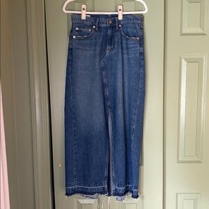 GAP High Waisted Blue Denim Skirt